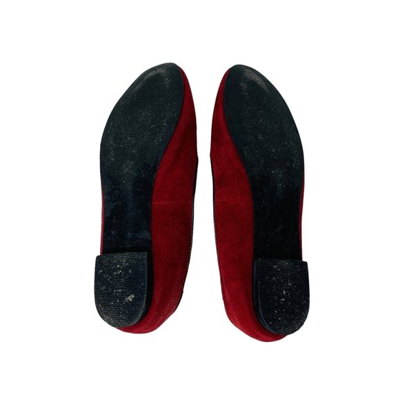 C Label Cat Face Loafer Flats Burgundy Red Faux Suede Women's Shoes 9 - Picture 13 of 13